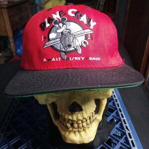 NWT Vintage Disney Mickey Mouse Plane Crazy Snap Hat Cap